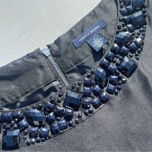 Tommy Hilfiger Black Dress with Beaded Neckline - Picture 2 of 3